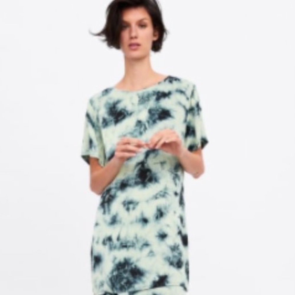 Zara batik tie dye t-shirt tunic/dress